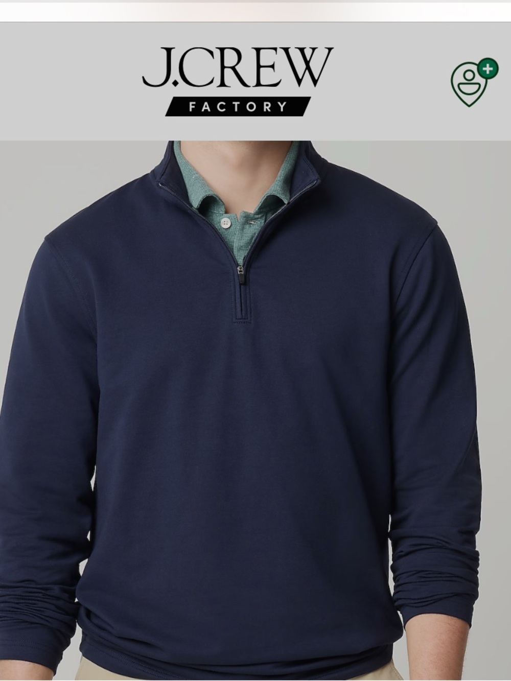 J. Crew Factory Men's Navy Half-Zip Pullover